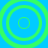 Four green concentric circles on a blue background, arranged in a with no visible animation changes