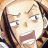 Pixelated anime-style character with brown hair and wide eyes, mouth open in a shout, next to black background with white text.