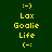 Pixelated of yellow text and emoticons on dark green background with three highlighted green
