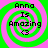 Four identical pixelated spiral icons with green and pink concentric rings, each displaying text "Anna Is Amazing <3" in black block letters.