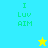 Pixelated icon with four quadrants displaying 'I Luv AIM' text and two star symbols on colored backgrounds.