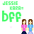 Animated contact sheet of a pixel art buddy icon showing two cartoon girls with brown hair in pink and blue shirts, displaying sequential animation frames with subtle pose changes.