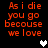 Red text on black background with two heart symbols, one white and one gray.