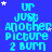 Blue background with repeated cyan text 'UR JUST ANOTHER PICTURE 2 BURN' and scattered white stars, some of which change position across frames.