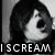 Four- of pixelated faces with overlaid text reading "I SCREAM U SCREAM WE ALL SCREAM for cake." Each shows a different person's face in various expressions