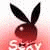 A 50x50 pixel animated contact sheet showing two frames of a Playboy bunny icon with red and green color schemes, featuring the bunny logo on pink background and "Original Icons .com" text on dark green background.