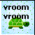 Pixelated icon with light blue background, green square accents, and two lines of black text above a green turtle graphic.