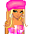 Pixel art contact sheet of a cartoon woman in pink attire across multiple animation frames with text elements "candy" and "sweet as".