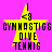 Yellow star with black text on pink background; four identical static frames show 'CYMHOOSTIGS DIVE TENNIS' and '<8' inside the star.