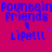 A static image with a bright pink background featuring repeated blue text and small purple stars.