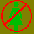 Green female figure in dress with red prohibition symbol over it, red text 'THROW ROCKS AT GIRLS', green text 'GSF 4 LIFE' on olive background.