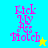 Four display 'Kick My Ass Bitch' text in pink pixelated font with a small star icon; top-left and bottom-left have yellow and blue stars respectively, while top-right and bottom-right have no stars