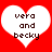 Two white heart shapes on a red background with text inside each heart.
