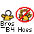Pixel art image showing two yellow-shirted figures with white faces, one unmarked and the other crossed out by a red prohibition symbol.