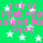 Green background with white stars and pink text repeating 'I ♡ 3 CR fresh' and 'sik ed for' in pixelated font.