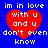 Blue background with four identical red heart shapes containing white text reading 'im in love with u and u don't even know' arranged in a