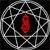 A 50x50 pixel animated contact sheet showing two frames of a Slipknot-themed buddy icon with a geometric wireframe sphere and stylized band name text.