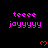 Pixelated text 'teee jayyyy' in pink appears above red heart symbols on a black background with gray corner overlay.
