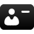 Black rectangular icon with rounded corners containing a white person silhouette and a horizontal line on a gray background.