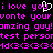 Pixelated text in bright pink on black background with a white heart symbol replacing the 'o' in 'you' across repeated lines.