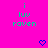A bright pink background displays repeated 'i luv raven' text in cyan with blue heart and arrow symbols appearing between