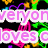 Pixelated text and symbols on a black background with neon colors, featuring hearts, hands, and partial phrases.