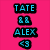 Pixelated text and symbols on a bright pink background with cyan and black elements.