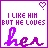 Six display identical text with varying heart and 'her' lettering styles, all in purple on white backgrounds
