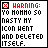 Pixelated warning message with red 'WARNING:' text and black pixel art text on white background, featuring a red X in a square icon.