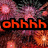 Pixelated animation of fireworks with text overlays reading 'ohhhh', 'pretty colors!', and 'happy 4th of july' in distinct frames.