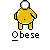 Pixelated yellow figure with white head and black outline stands against gray background, text below reads 'Qbese' in blocky font.