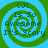 Four identical pixelated spiral icons with green and blue colors, each displaying text 'CJC Is So Awesome It's Scary' in dark blue font.