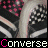 repeated shoe images with the word 'Converse' in white and pink text, showing animation changes where some letters turn pink
