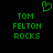 Green pixelated text and heart symbol on black background, with identical text blocks on left and right sides.