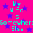 Bright pink background with scattered blue stars and repeated cyan text reading "My Mind is Somewhere Else" in a pixelated font.