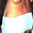 A 4-frame contact sheet of a pixelated animated icon showing a woman in various poses with blonde hair, wearing a white strapless top and light-colored shorts or skirt, against a dark background.