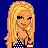 Pixelated image of a blonde woman in bikini with American flag motifs, divided into three sections labeled USA, Beach, and Bum.