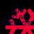 Red pixelated figure with arms raised over dark background, text "I LUV NOAH MELTON" in blue letters above and below the figure.