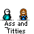 Pixel art buddy icon set featuring two characters with text labels and speech bubbles, showing varied poses and expressions.