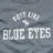 Pixelated icon with white text 'BLUE EYES' over a gray background, featuring an abstract cloud-like shape above the text.