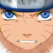 Pixelated anime-style face with blue eyes, light brown skin, and a metallic headband showing repeated motion.