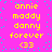 A static image with a bright pink background and scattered cyan dots, featuring repeated yellow text elements arranged in two vertical