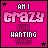 Pixelated pink background with black stars and text reading 'AM I CRAZY FOR WANTING YOU?' in gradient lettering.