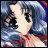 A 48x48 pixel buddy icon featuring a stylized anime character with blue hair and red clothing on the left, paired with "Anime IM" text in white pixelated font on black background to the right.