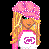 Pixel art contact sheet showing three frames of an animated icon featuring a cartoon girl with blonde hair, pink headscarf, white crop top, blue jeans, and pink shoes against black background with text about boys' inconsistent love.