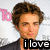 A four- shows a person with brown curly hair in three , each displaying different text overlays: 'i love', 'robert', and 'pattinson'
