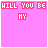 A 4x4 contact sheet of animated frames showing a pink background with pixelated text "WILL YOU BE MY" and repeated "valentine" watermark, where the bottom-right frame is grayed out.