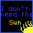 Pixelated text and symbols arranged in a with blue, yellow, orange, cyan, pink, and white elements on black background