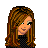 Pixel art contact sheet showing multiple views of a cartoon girl character in black top and plaid skirt with red text "baby girl" on black background.