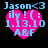 Four identical pixelated heart-shaped icons with blue text on a black background, each displaying 'Jason<3', 'ily! (:', '1.13.10', and 'A&F' in a
